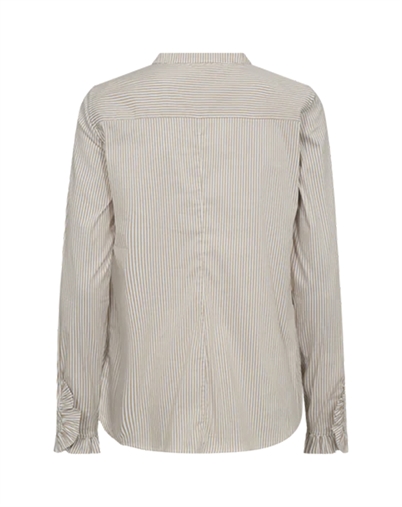 Mos Mosh - MMMattie Flip Stripe Skjorte - Safari